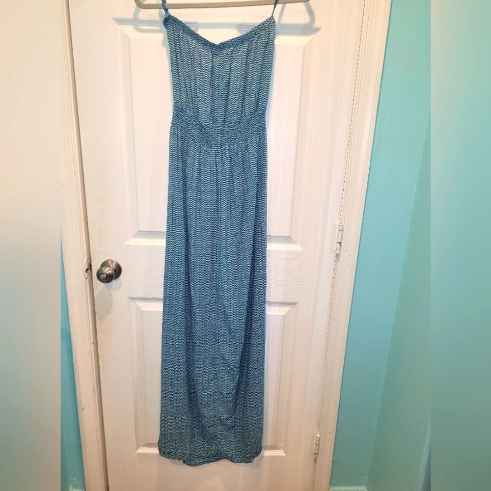 Gap Strapless Maxi Dress, Women's sz M, Teal.
